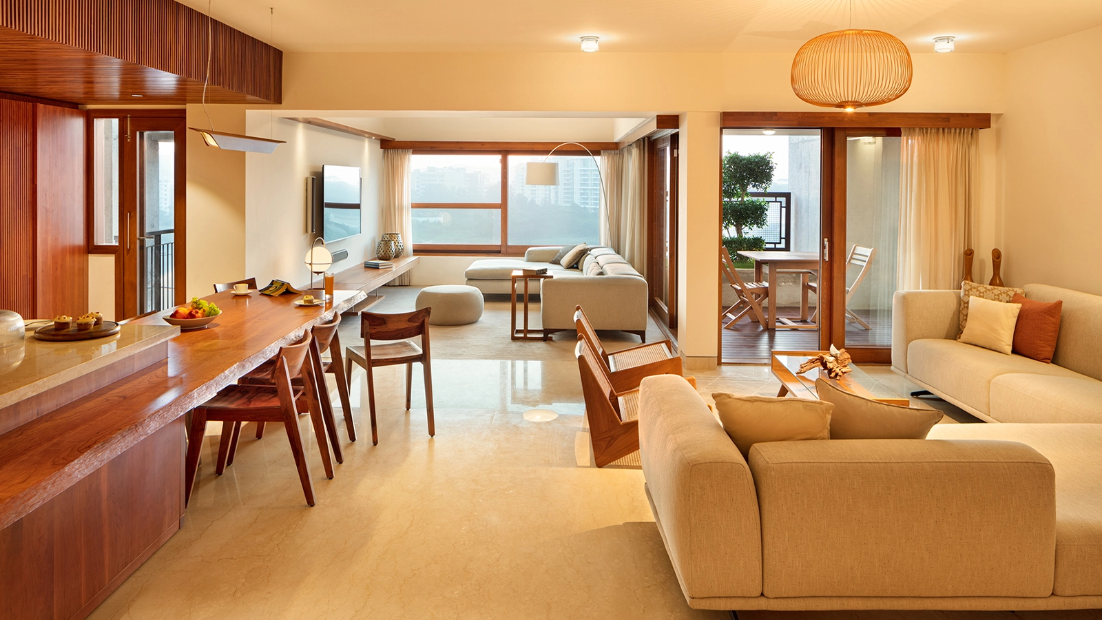 Total Environment Pursuit of a Radical Rhapsody Apartments living and dinning area